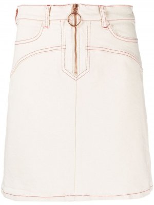 Джинсовая юбка с завышенной талией See by Chloé. Цвет: нейтральные цвета