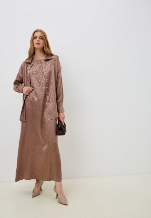 Платье и блуза Francesca Peretti. Цвет: коричневый
