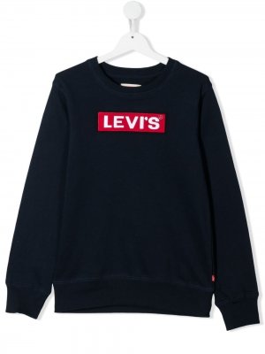 Levis Kids толстовка с вышитым логотипом Levi's. Цвет: синий