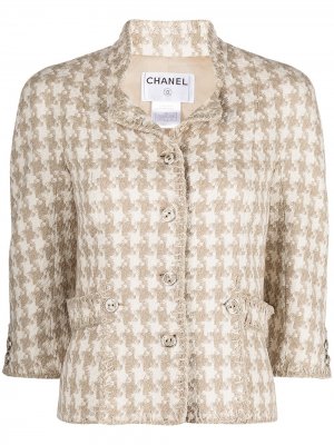 Жакет 2008-го года в ломаную клетку Chanel Pre-Owned. Цвет: нейтральные цвета