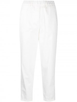 Укороченные брюки с эластичным поясом Alysi. Цвет: белый