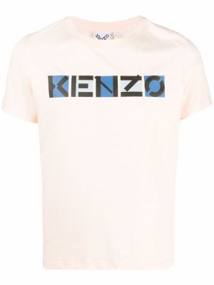 Футболка с короткими рукавами и логотипом Kenzo. Цвет: нейтральные цвета