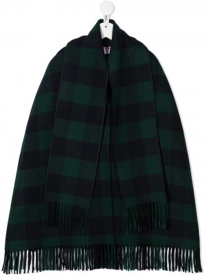Клетчатое пальто с шарфом Il Gufo. Цвет: зеленый