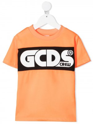 Футболка с логотипом Gcds Kids. Цвет: оранжевый