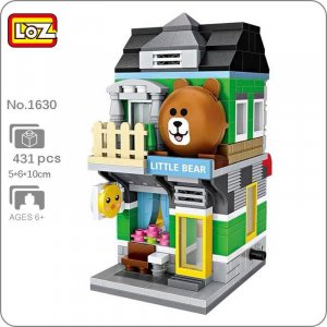 1630 городская улица медведь утка животное зоомагазин архитектурная модель мини-блоки кирпичи строительные игрушки для детей подарок без коробки LOZ