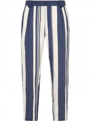 Прямые джинсы в полоску Dolce & Gabbana. Цвет: белый
