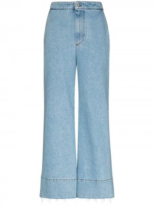 Расклешенные джинсы с завышенной талией и логотипом LOEWE. Цвет: синий
