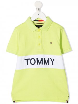 Рубашка поло с логотипом Tommy Hilfiger Junior. Цвет: зеленый