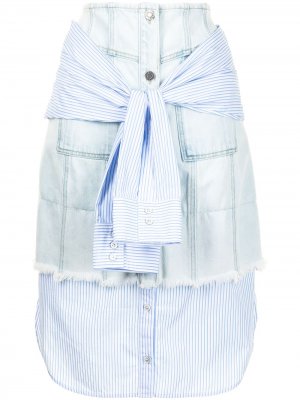 Многослойная джинсовая юбка SJYP. Цвет: синий