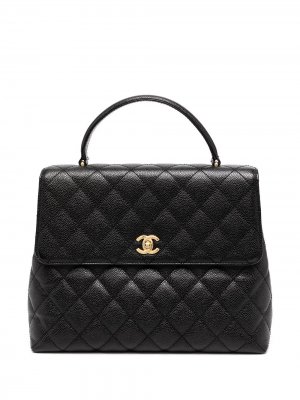 Стеганый портфель 2003-го года Chanel Pre-Owned. Цвет: черный