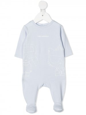 Пижама с логотипом Karl Lagerfeld Kids. Цвет: синий