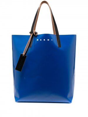 Двухцветная сумка-тоут с логотипом Marni. Цвет: красный
