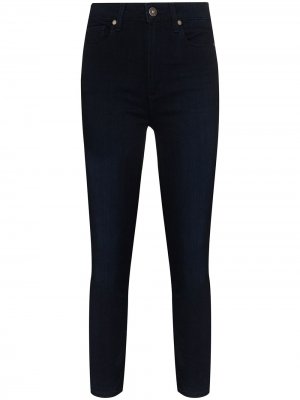 Укороченные джинсы Margot с завышенной талией PAIGE. Цвет: синий