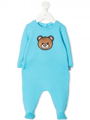 Пижама с нашивкой Teddy Bear Moschino Kids. Цвет: синий