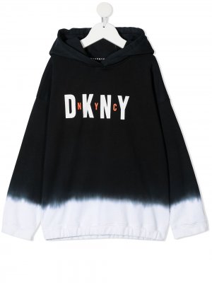 Худи с логотипом и эффектом деграде Dkny Kids. Цвет: черный