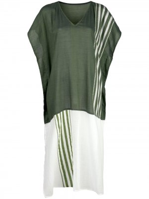 Платье-кафтан Eshe в полоску lemlem. Цвет: зеленый