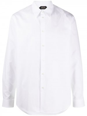 Рубашка с длинными рукавами и заостренным воротником Nº21. Цвет: белый