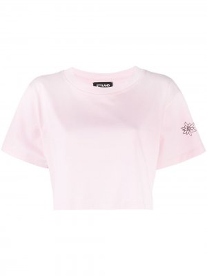 Укороченная футболка из джерси Styland. Цвет: розовый