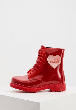 Резиновые ботинки Love Moschino. Цвет: красный