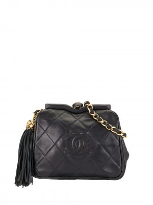 Стеганая поясная сумка 1990-х годов с логотипом CC Chanel Pre-Owned. Цвет: черный