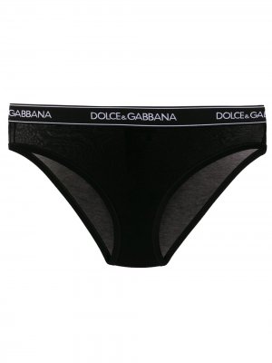 Трусы-брифы с логотипом на поясе Dolce & Gabbana. Цвет: черный