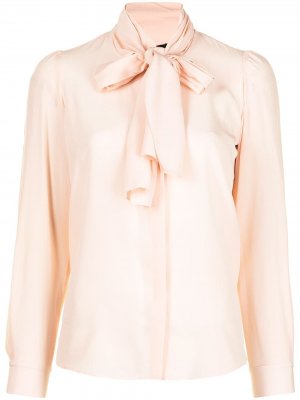 Крепдешиновая блузка с бантом Paule Ka. Цвет: розовый