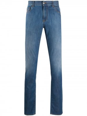 Прямые джинсы с завышенной талией Canali. Цвет: синий