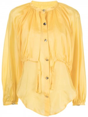 Блузка с длинными рукавами и завязками Eudon Choi. Цвет: желтый