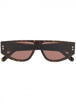 Солнцезащитные очки в оправе черепаховой расцветки Stella McCartney Eyewear. Цвет: коричневый