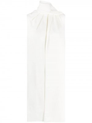 Расклешенное платье с шарфом Alexander McQueen. Цвет: белый
