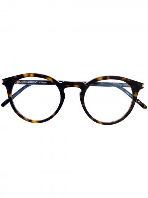 Очки SL347 в круглой оправе Saint Laurent Eyewear. Цвет: коричневый