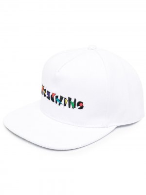 Шестипанельная кепка с вышитым логотипом Moschino. Цвет: белый