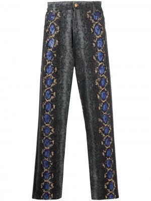 Прямые джинсы с принтом Versace. Цвет: серый
