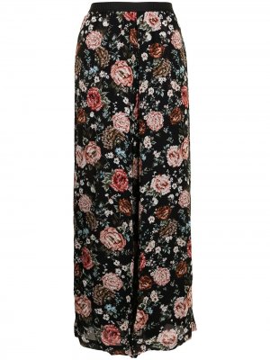 Широкие брюки с цветочным принтом Antonio Marras. Цвет: черный