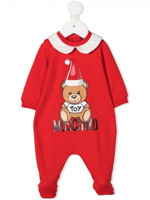 Пижама Teddy Bear с логотипом Moschino Kids. Цвет: красный
