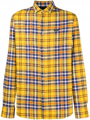 Рубашка с длинными рукавами и вышивкой Philipp Plein. Цвет: желтый