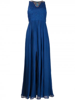 Вечернее платье с отделкой бисером Matthew Williamson. Цвет: синий