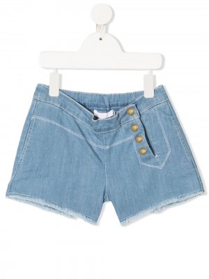 Джинсовые шорты с пуговицами Chloé Kids. Цвет: синий