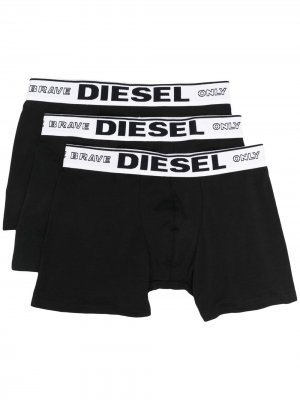 Комплект боксеров с логотипом Diesel. Цвет: черный
