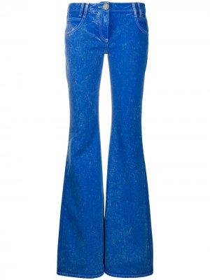 Расклешенные джинсы с заниженной талией Balmain. Цвет: синий