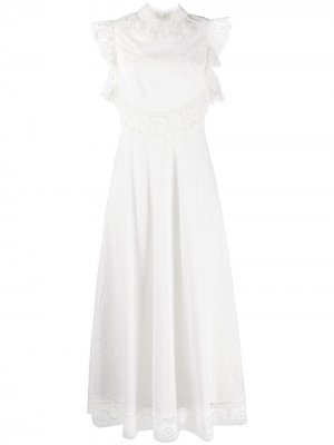 Платье с английской вышивкой Zimmermann. Цвет: белый