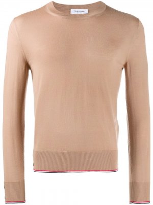 Кашемировый пуловер с круглым вырезом Thom Browne. Цвет: коричневый