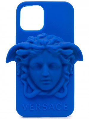 Чехол для iPhone 12 Pro с логотипом Medusa Versace. Цвет: синий