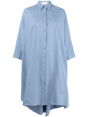 Поплиновое платье-рубашка с рукавами доломан Michael Kors Collection. Цвет: синий