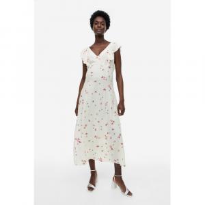 MAMA Платье с воланами Кремовый/Цветочный H&M