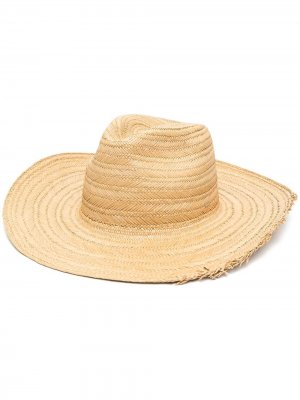 Соломенная шляпа Saint Laurent. Цвет: нейтральные цвета