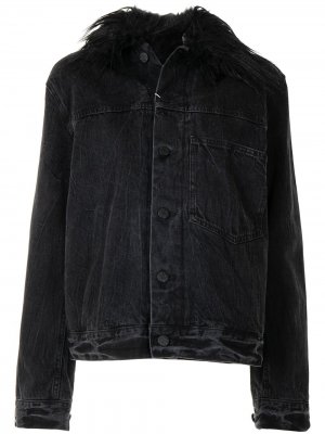 Джинсовая куртка с искусственным мехом Helmut Lang Pre-Owned. Цвет: черный