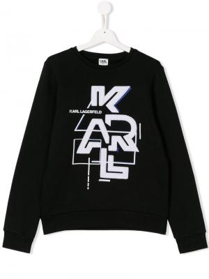 Толстовка с заплаткой логотипом Karl Lagerfeld Kids. Цвет: черный