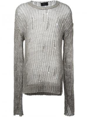 Трикотажный пуловер Lost & Found Ria Dunn. Цвет: серый