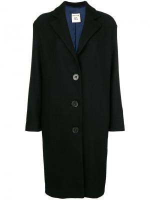 Свободное пальто на пуговицах Semicouture. Цвет: черный